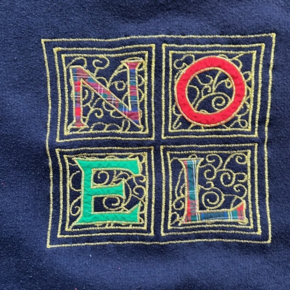 Vintage NOEL Christmas Sweater / Medium / 90s - Picture 2 of 7